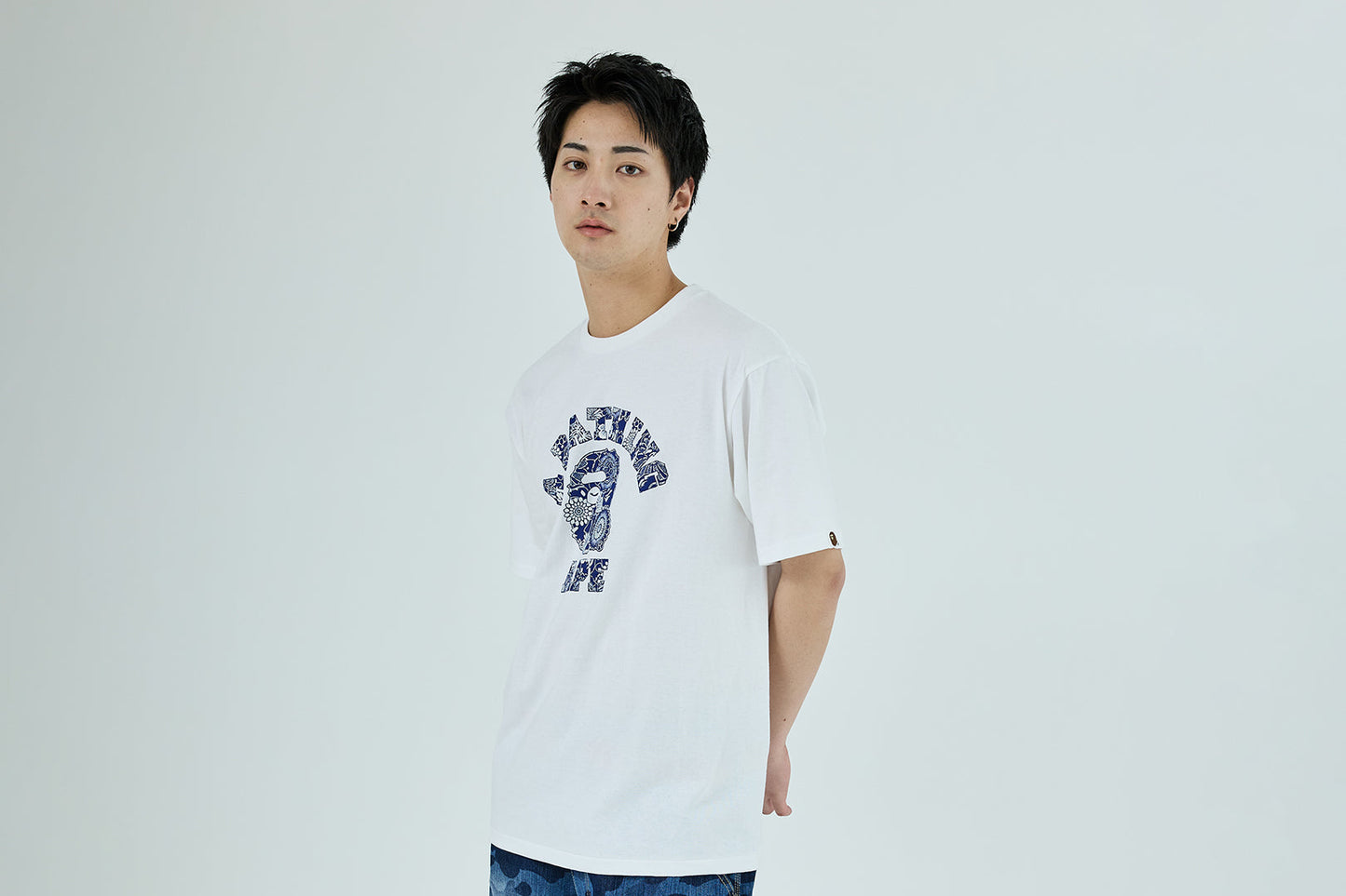 BAPE 日本靛藍藝術迷彩大學T恤