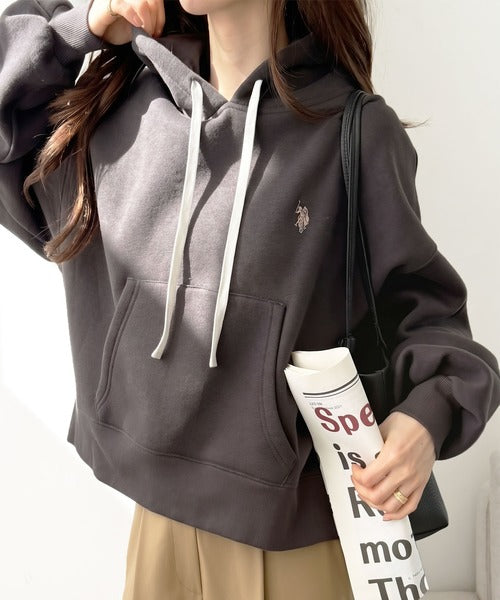 日本代購｜U.S. POLO ASSN. U.S. POLO ASSN.（ユーエスポロアッスン） パーカー 裏起毛 GeeRA別注「U.S. POLO ASSN.」選べる２丈（レギュラー・ショート）！フード刺繍裏起毛スウェットパーカー レディース【ホワイト系その他 / L】｜ZOZOTOWN