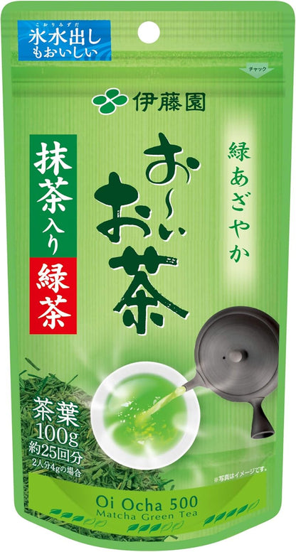 日本代購｜伊藤園 綠茶 - 抹茶入り緑茶 100g (× 5)｜Amazon JP