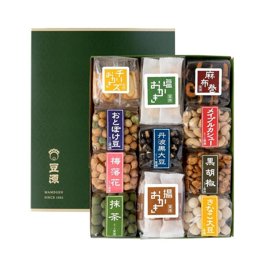 【日本代購】豆源 煎茶＋豆菓子頂級禮盒 K11号｜靜岡煎茶×11種豆菓子 最豐盛禮盒