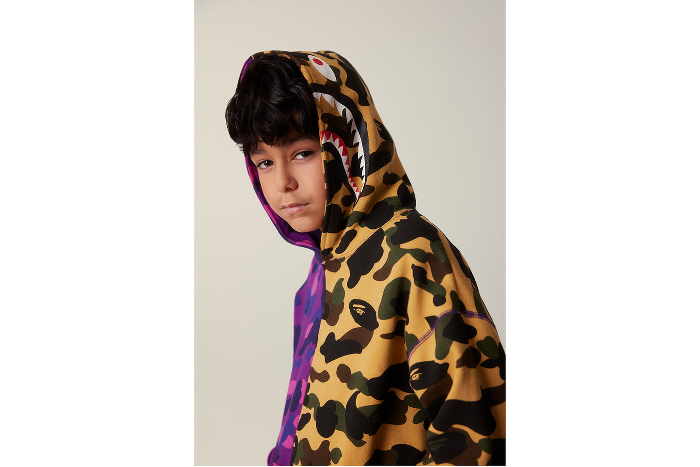BAPE SPLIT CAMO SHARK 寬鬆版拉鍊連帽衛衣