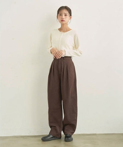 日本代購｜mil mil（ミル） ワイドパンツ ジーンズ デニム デニムパンツ バレルレッグ デニムパンツ「588225」 レディース【インディゴブルー / M-Regular】｜mil