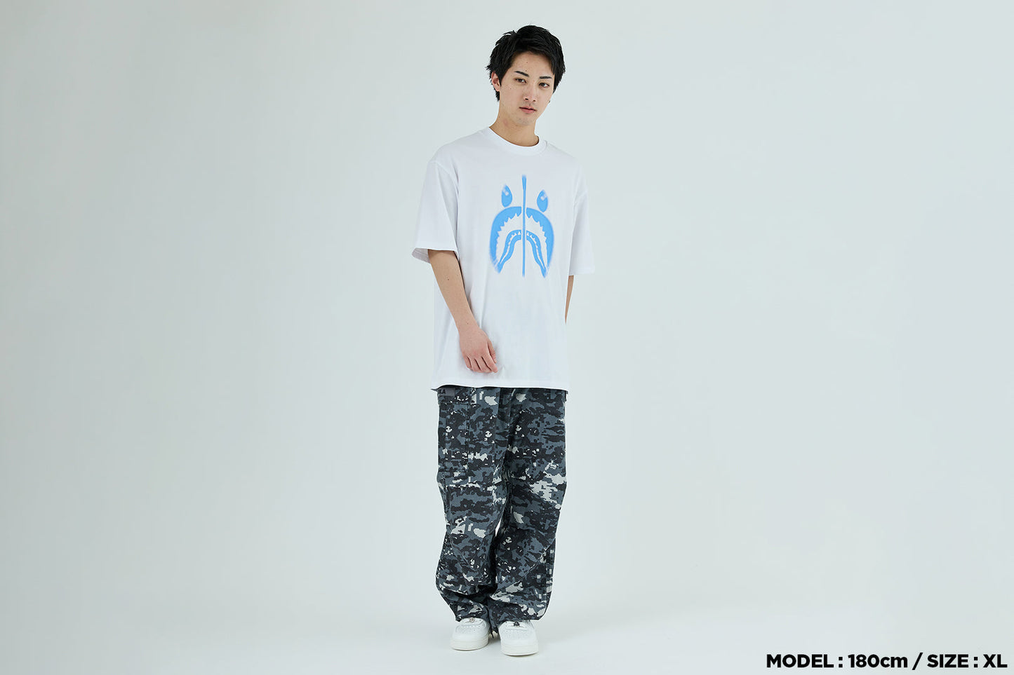 BAPE SPRAY SHARK 寬鬆版短袖T恤