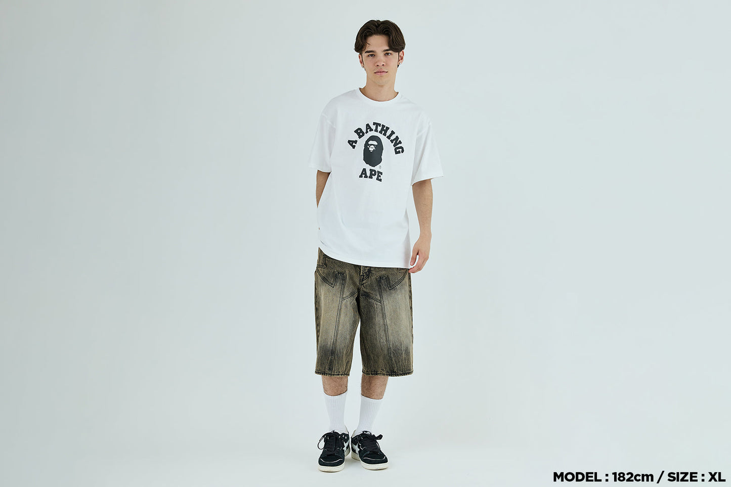 BAPE CRYSTAL STONE EYE COLLEGE TEE