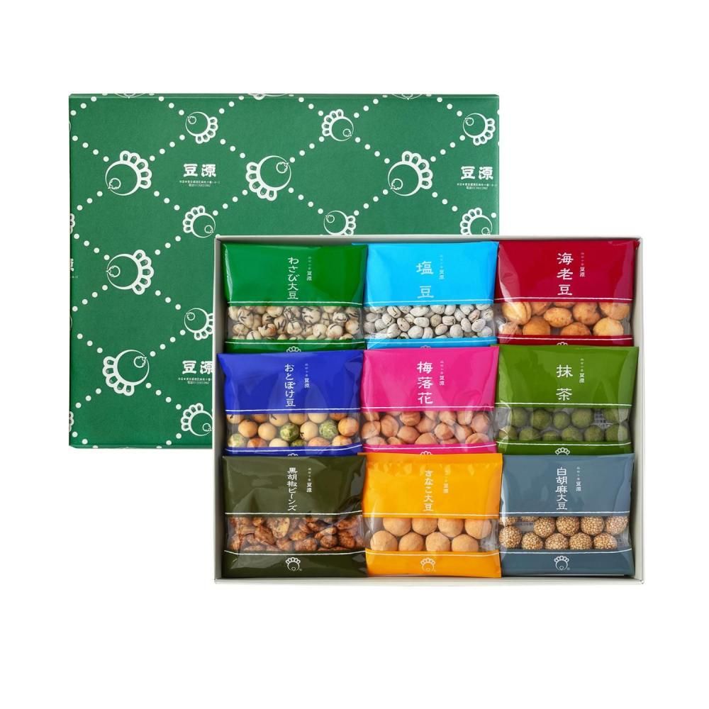 【日本代購】豆源 豆菓子綜合禮盒｜東京虎之門老舖 9種×2袋 共18袋
