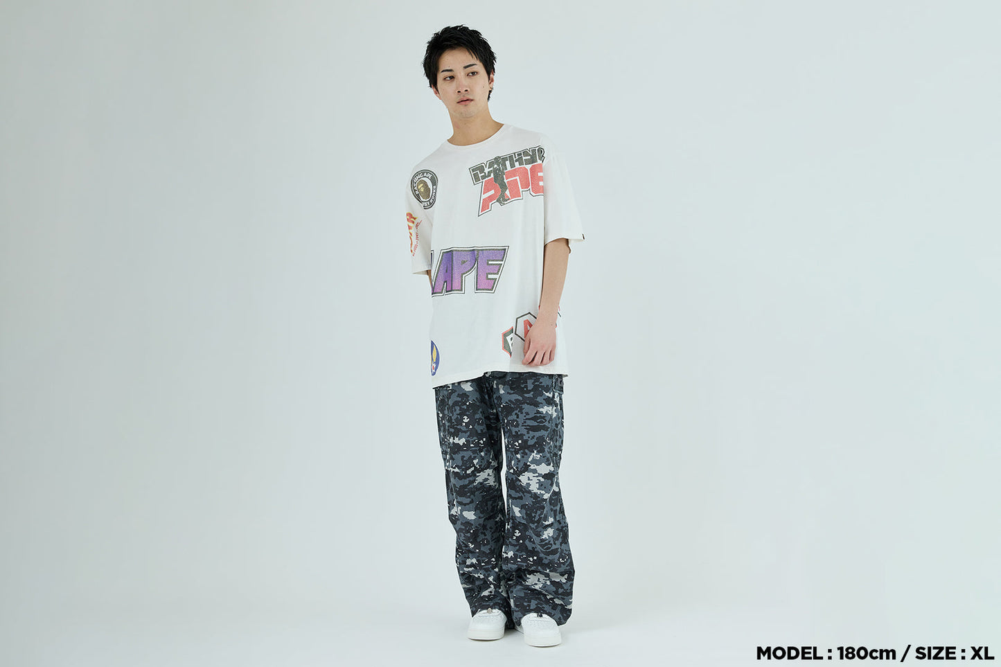 BAPE MULTI ARCHIVE MOTIF RELAXED FIT TEE