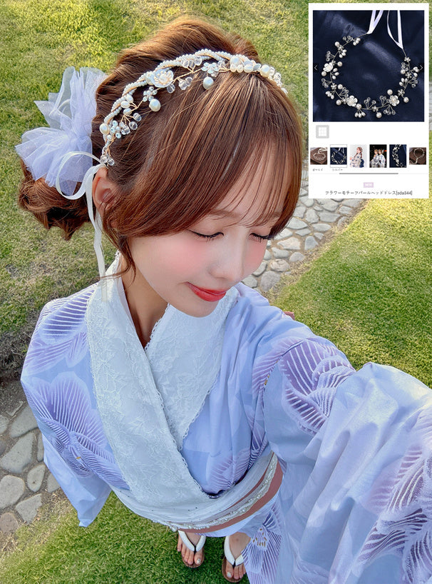 日本代購｜GRL 髮飾 - 花朵造型珍珠髮飾【フラワーモチーフパールヘッドドレス】｜GRL