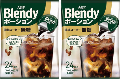 日本代購｜AGF 咖啡 - Blendy Potion 無糖濃縮咖啡 24個｜Amazon JP