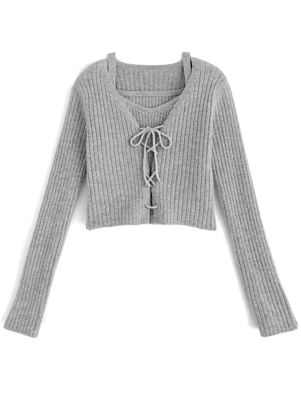 日本代購｜GRL 上衣 - 藍色系帶上衣×背心套裝｜GRL