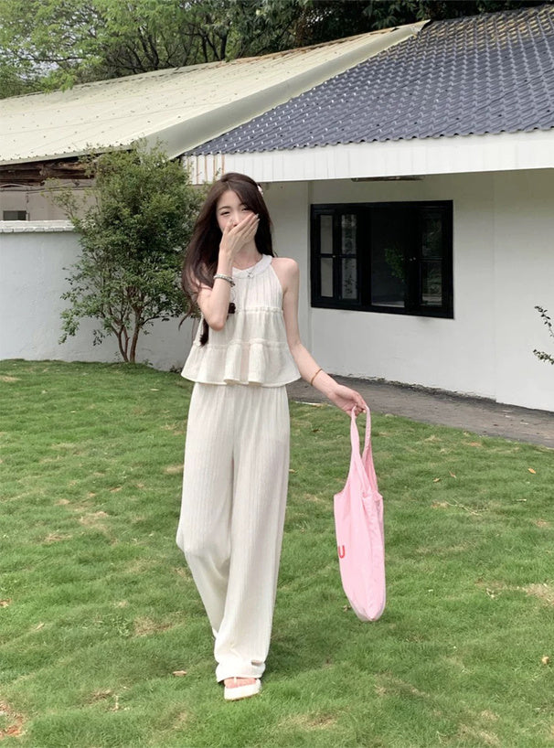日本代購｜GRL ティアードトップス×ワイドパンツセットアップ[ac2560]【アイボリー / M】｜GRL