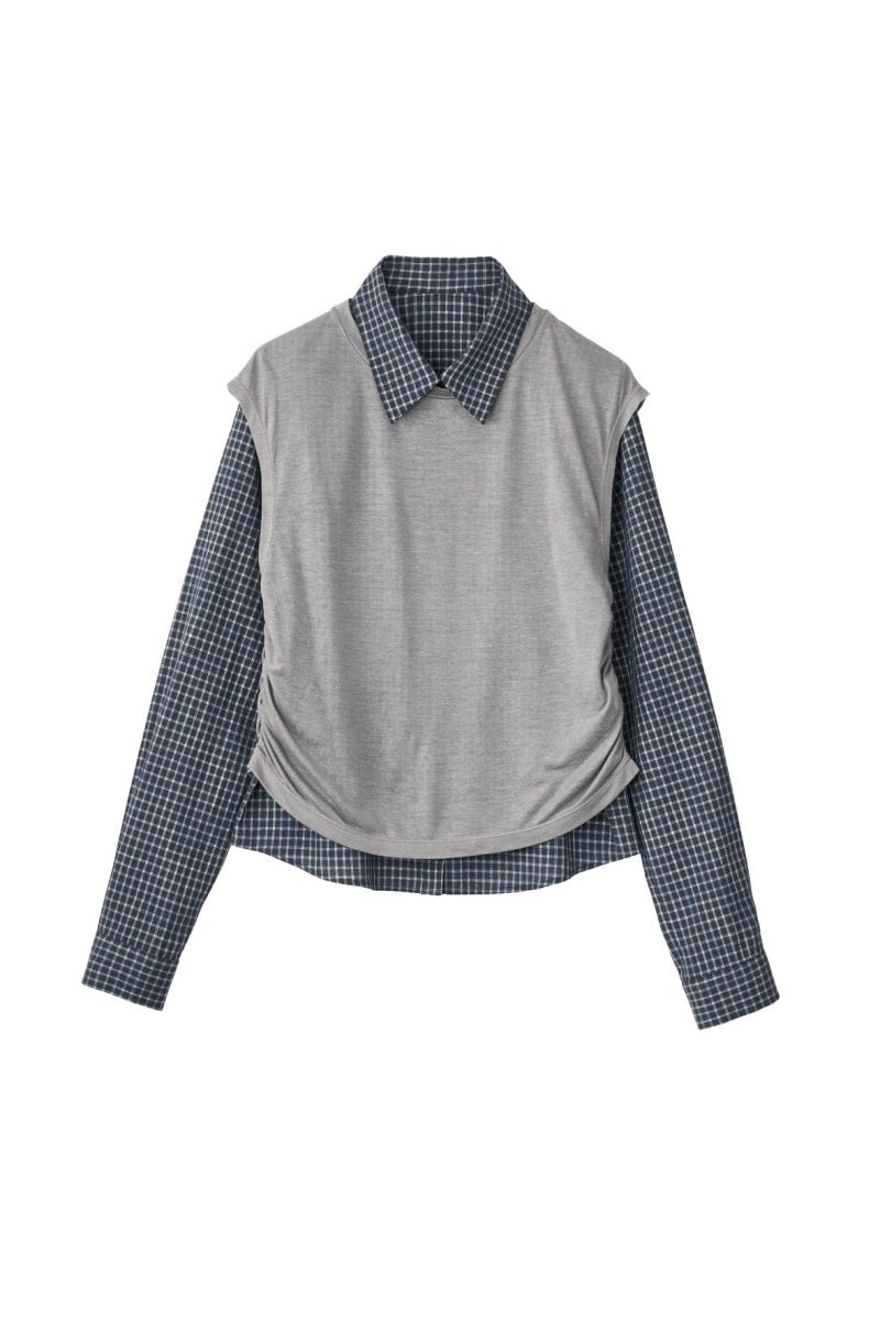 日本代購｜KNUTH MARF 襯衫 - 2件式層次感緊湊襯衫【navygray】｜KNUTH MARF
