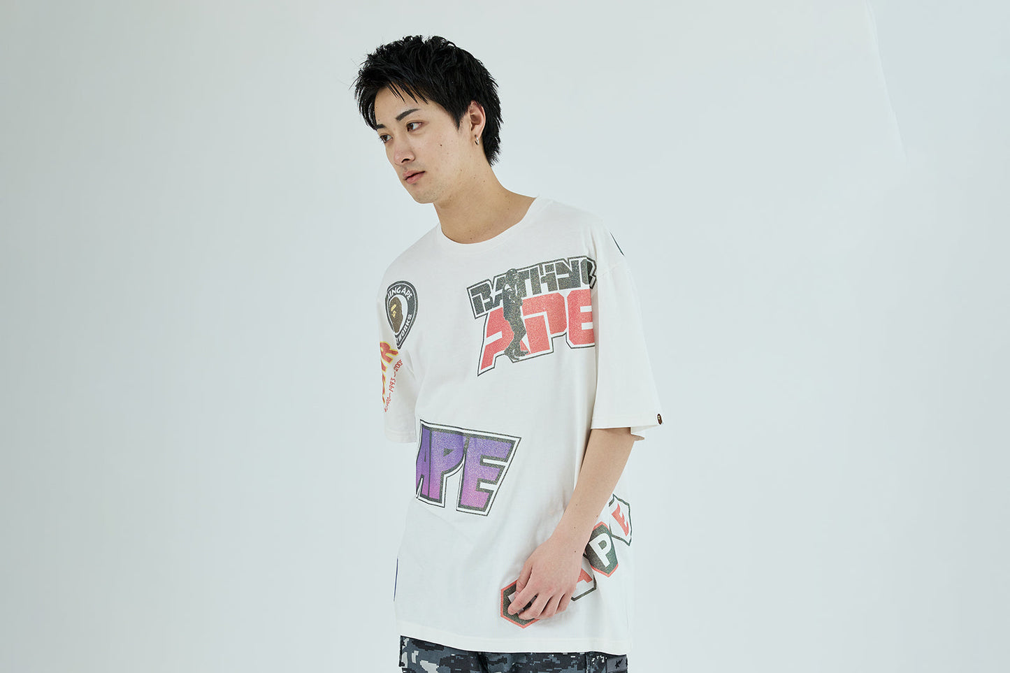 BAPE MULTI ARCHIVE MOTIF RELAXED FIT TEE