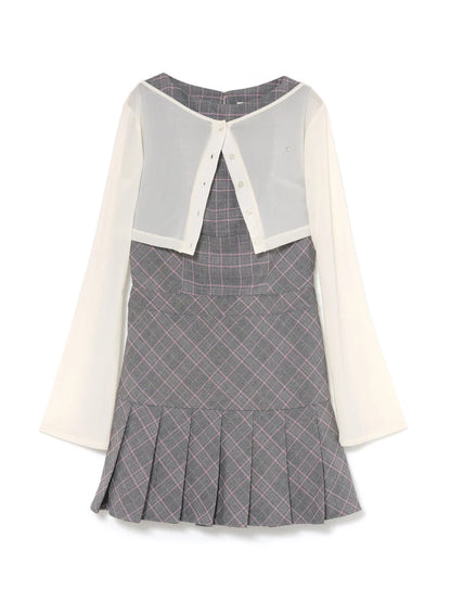 日本代購｜ANDMARY Donna check mini dress【black / F】｜ANDMARY