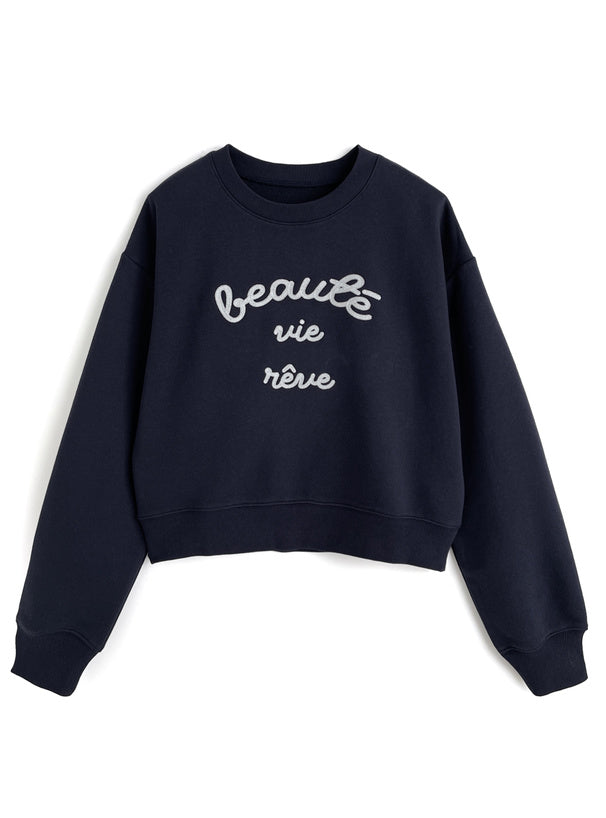 日本代購｜GRL チェーンステッチロゴスウェットトップス[ze976]【アイボリー / F】｜GRL