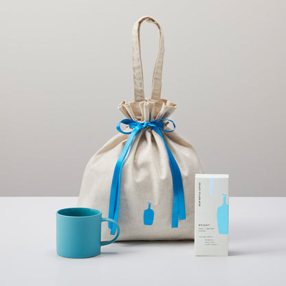 Blue bottle 藍瓶咖啡 石頭馬克杯 & 即溶咖啡 組合 in 蝴蝶結包裝袋
