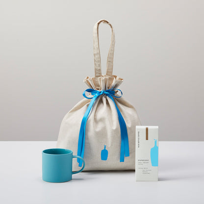 Blue bottle 藍瓶咖啡 石頭馬克杯 & 即溶咖啡 組合 in 蝴蝶結包裝袋