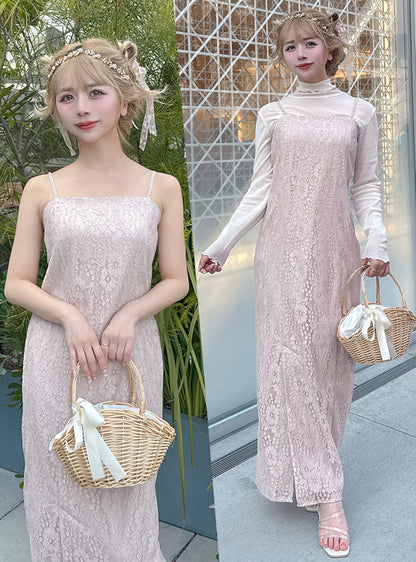 日本代購｜GRL 浴衣 - 3點套裝2Way蕾絲荷葉邊浴衣｜GRL