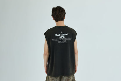 BAPE HEAVY WASH APE HEAD CROPPED FIT TANK TOP