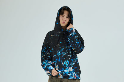 BAPE 整體印花皺褶寬鬆版連帽衛衣