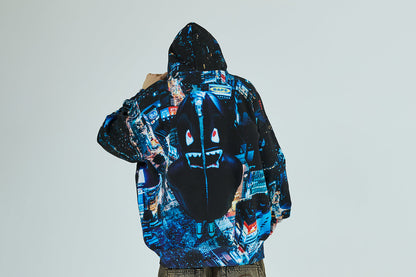 BAPE 整體印花皺褶寬鬆版連帽衛衣