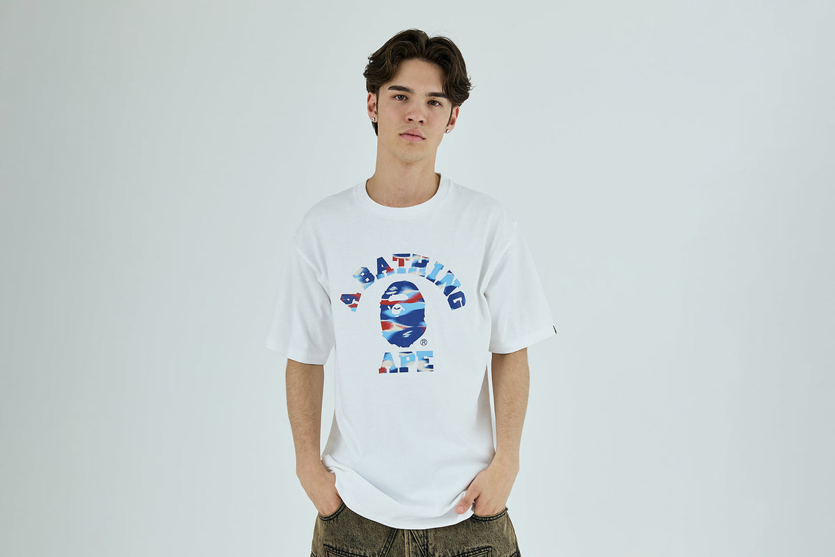 BAPE SCREEN CAMO COLLEGE TEE