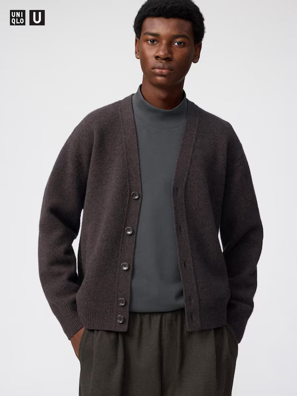 日本代購｜UNIQLO 外套 - ラムV領外套 深棕色 L｜UNIQLO