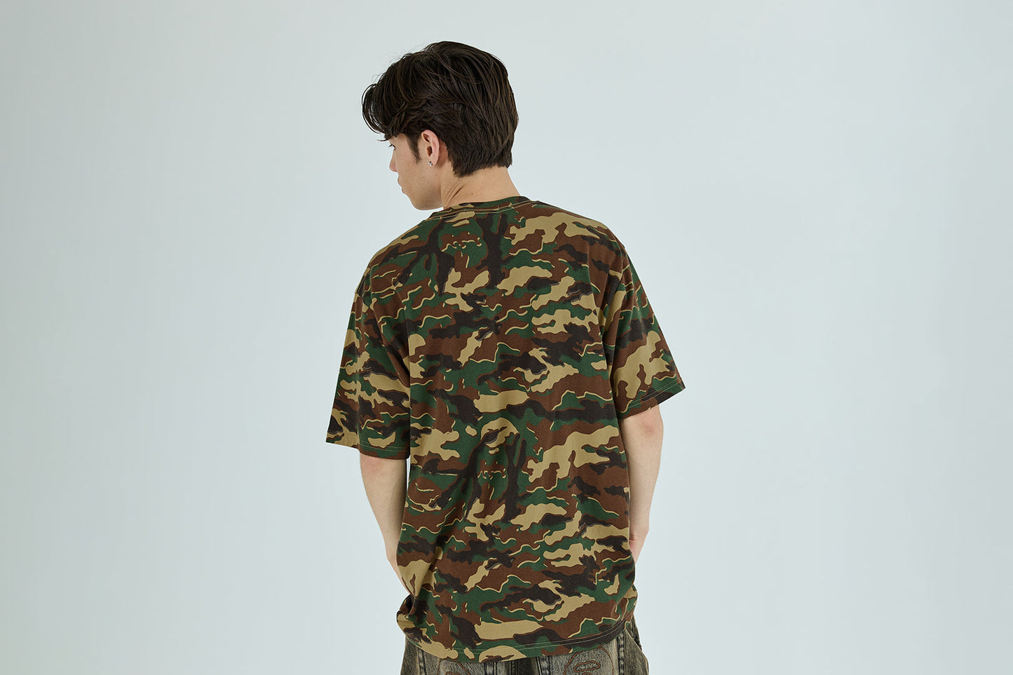 BAPE GLITCH WOODLAND CAMO APE FACE TEE