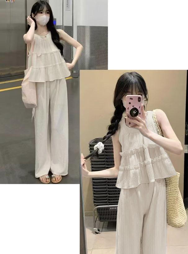 日本代購｜GRL ティアードトップス×ワイドパンツセットアップ[ac2560]【アイボリー / M】｜GRL