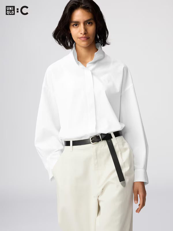 日本代購｜UNIQLO 襯衫 - コットン立領襯衫 OFF WHITE / XS｜UNIQLO