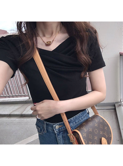 日本代購｜GRL 上衣 - 粉色ドレープカシュクール上衣｜GRL