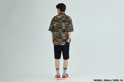 BAPE APE HEAD ONE POINT CAMO PATCHWORK 短袖襯衫