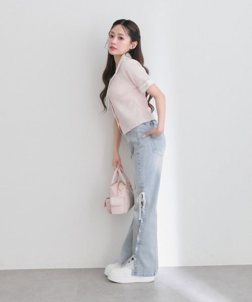 日本代購｜OLIVE des OLIVE OLIVE des OLIVE（オリーブデオリーブ） ジーンズ デニム デニムパンツ サイドレースアップストレッチフレアパンツ レディース｜ZOZOTOWN