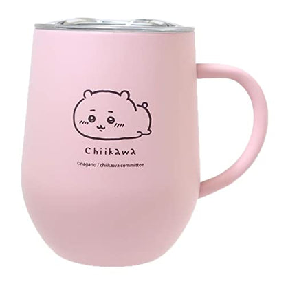 Mug baja tahan karat Marimocraft CHIIKAWA ちいかわ dengan penutup