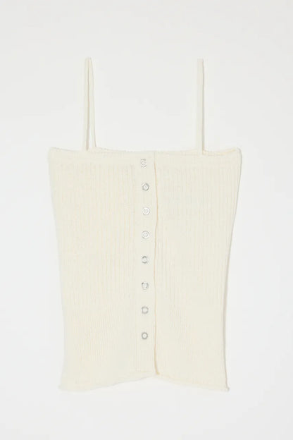 日本代購｜MOUSSY 背心 - FRONT BUTTON KNIT 背心【紅色 / 自由尺寸】｜MOUSSYキャミソール