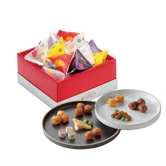 【日本代購】麻布かりんと いろは 8種花林糖禮盒 24袋入 AZ801｜東京麻布十番老舖 黒糖・梅・柚子等
