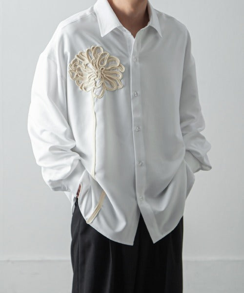 日本代購｜Nilway 長袖襯衫 - 花卉刺繡長袖襯衫｜ZOZOTOWN