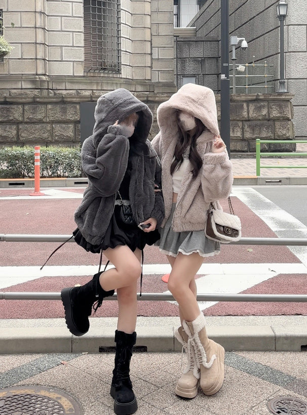 日本代購｜GRL 外套 - 黑色連帽法蘭絨外套｜GRL