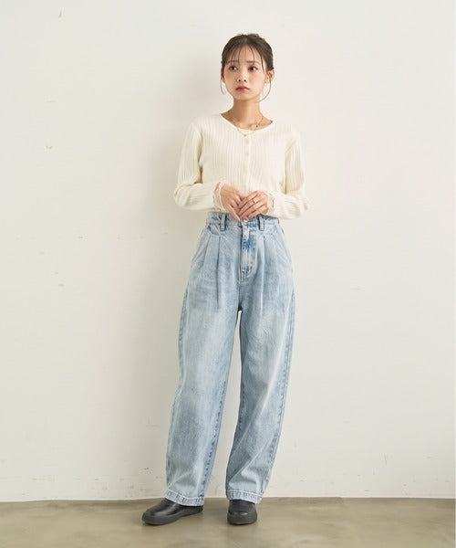 日本代購｜mil mil（ミル） ワイドパンツ ジーンズ デニム デニムパンツ バレルレッグ デニムパンツ「588225」 レディース【インディゴブルー / M-Regular】｜mil