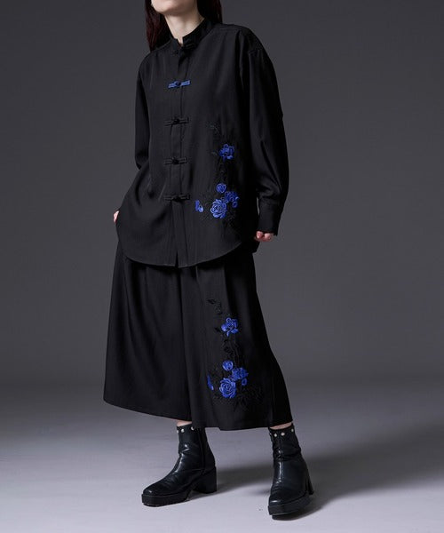 日本代購｜Ellno Loset 寬褲 - 花刺繡寬褲｜ZOZOTOWN