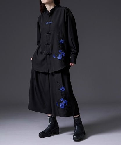 日本代購｜Ellno Loset 寬褲 - 花刺繡寬褲｜ZOZOTOWN
