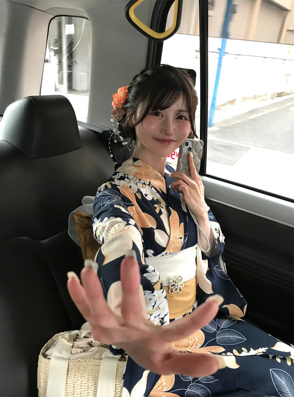 日本代購｜GRL 浴衣 - 花柄浴衣セット【ネイビー】｜GRL