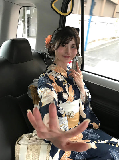 日本代購｜GRL 浴衣 - 花柄浴衣セット【ネイビー】｜GRL