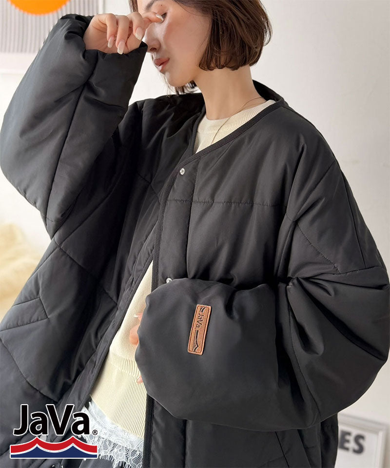日本代購｜classical 【楽天市場】《JaVaジャバコラボ》アウター ブルゾン レディース ノーカラー 軽量中綿 オーバーサイズ 羽織る ワードローブ きれいめ カジュアル 軽量中綿ブルゾン さらっと お洒落 ゆったり 裾ドロスト 四角キルト 大きいサイズ 秋 冬 2026aw クラシカルエルフ jv1070245：Classical Elf／クラシカルエルフ【アイボリー / S】｜樂天