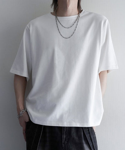 日本代購｜cussil cussil（クシル） tシャツ 「cussil/クシル」リファインコットンワイドショートシルエット半袖Tシャツ メンズ レディース【ブラック系 / L】｜ZOZOTOWN