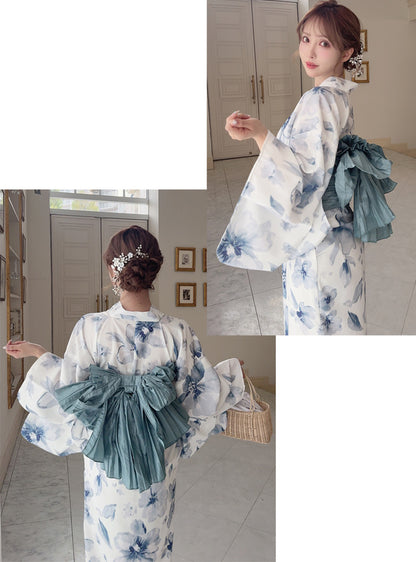 日本代購｜GRL 浴衣 - 3點套裝2Way水彩花柄浴衣｜GRL
