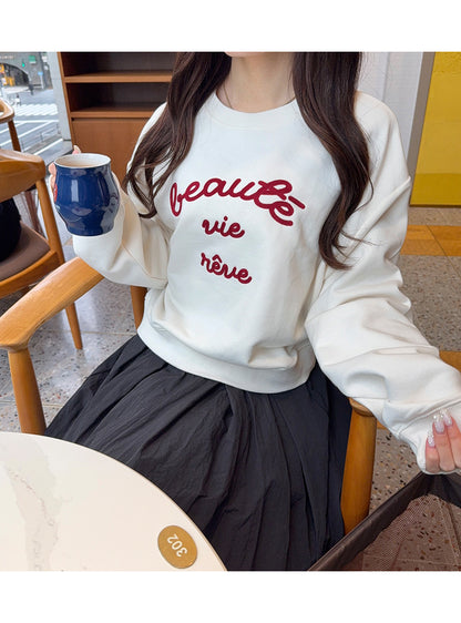 日本代購｜GRL チェーンステッチロゴスウェットトップス[ze976]【アイボリー / F】｜GRL
