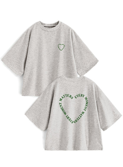 日本代購｜GRL ハートロゴプリントTシャツ[pm255a]【オートミール / F】｜GRL