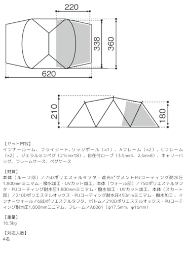 『Snow Peak 日本品牌 露營用 Land Nest Shelter 4人用帳篷 TP-259』