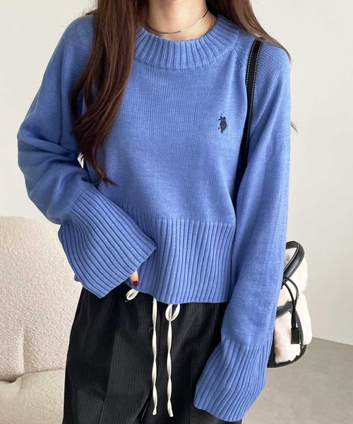 日本代購｜U.S. POLO ASSN. U.S. POLO ASSN.（ユーエスポロアッスン） ニット セーター 「新色追加」GeeRA別注「U.S. POLO ASSN.」カラー＆ボーダーショート丈ニット レディース【ホワイト系その他 / L】｜ZOZOTOWN