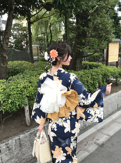 日本代購｜GRL 浴衣 - 花柄浴衣セット【ネイビー】｜GRL